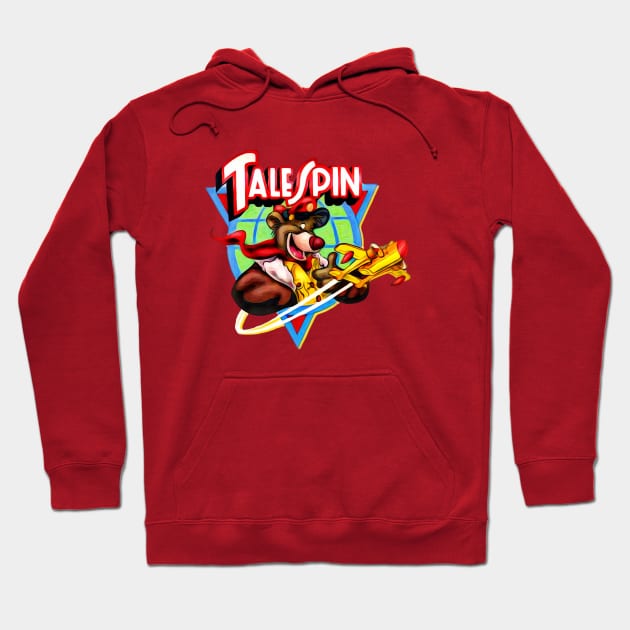 Talespin, Baloo Logo Plane Hoodie by RainbowRetro